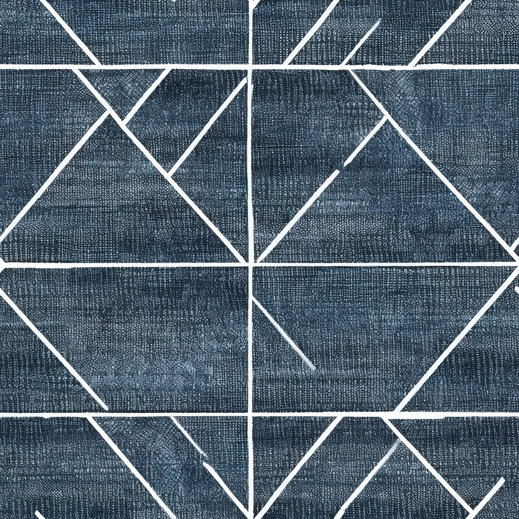 ricamo su denim con motivi geometrici